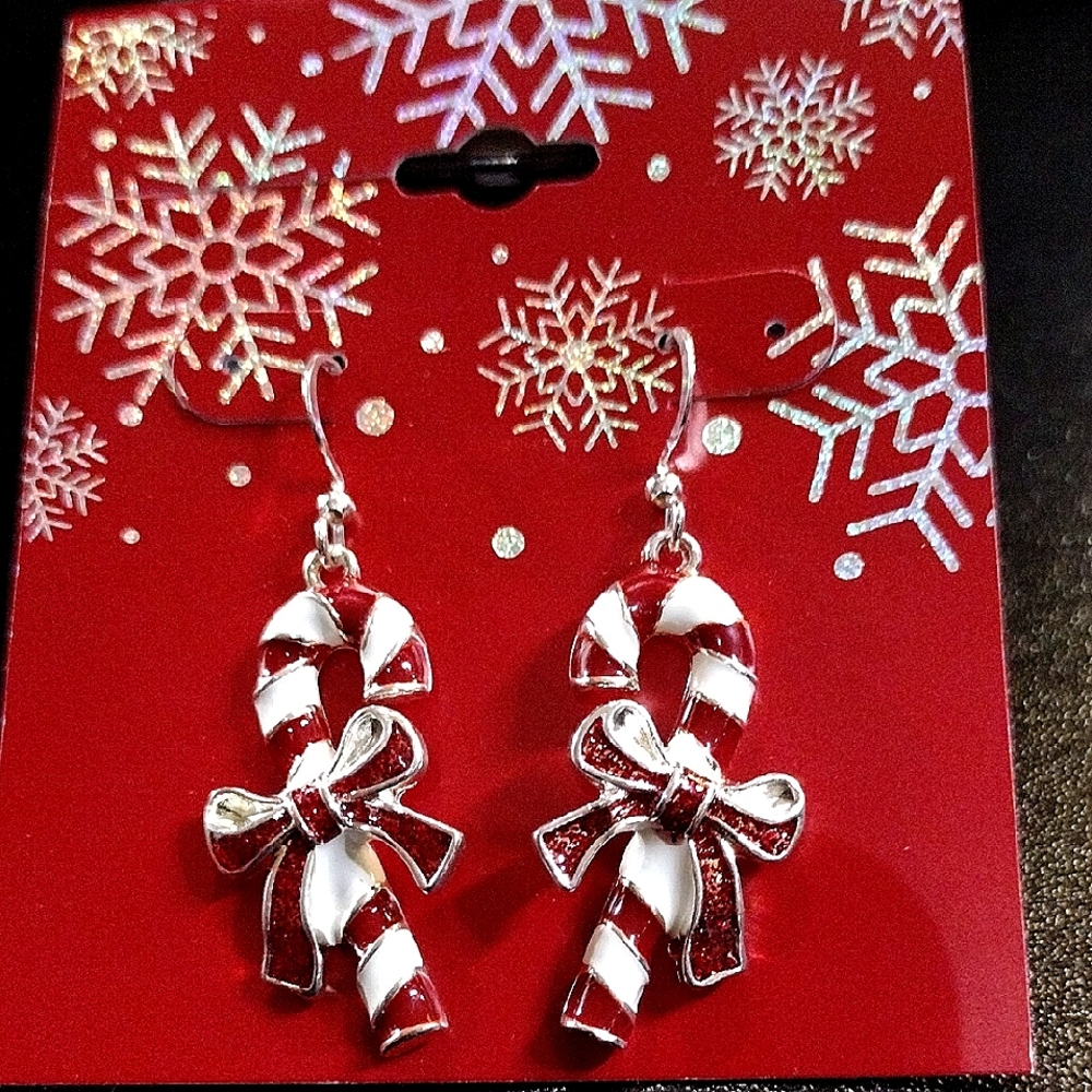 Festive Candy Cane Earrings - New Never Worn- Purchased 2021 From Kohl's